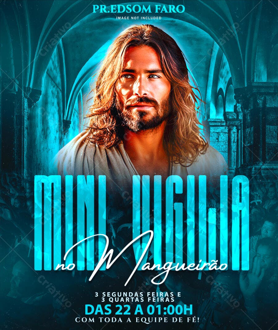 Flyer para Vigília Cristã PSD Editável