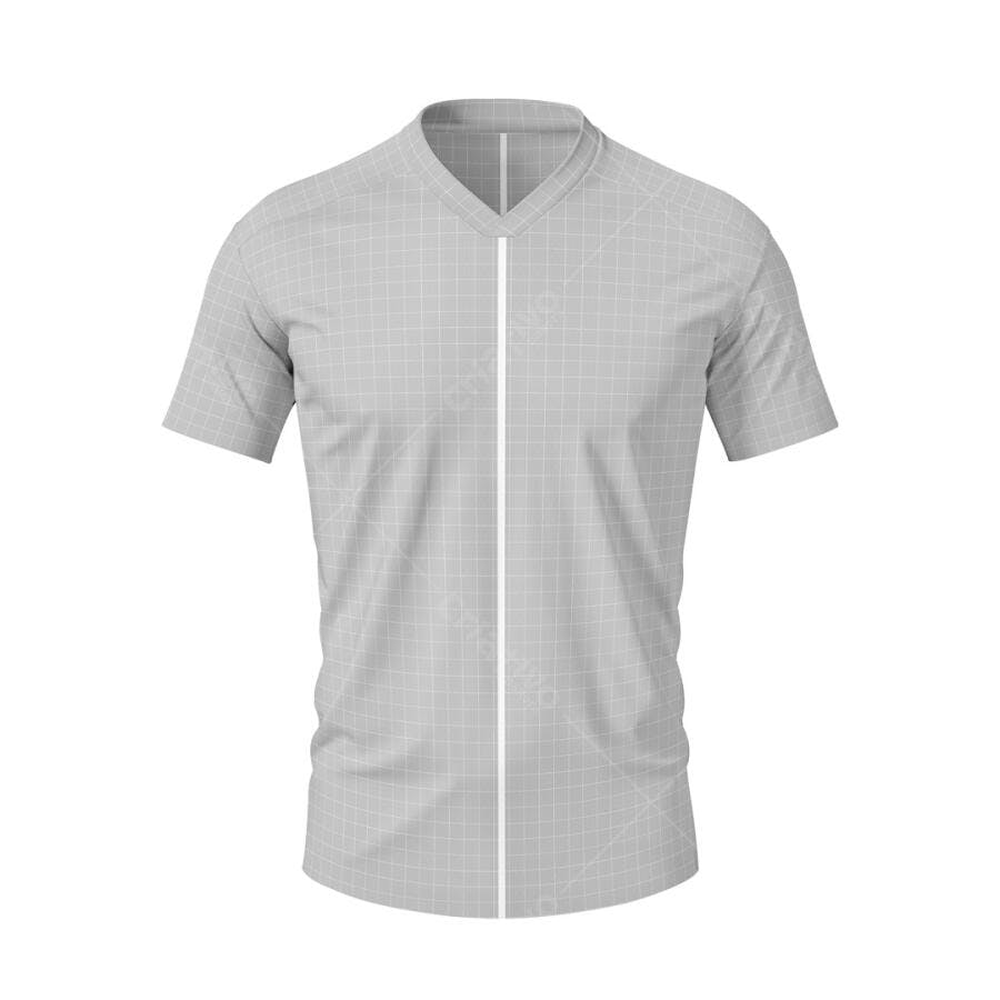 Mockup Camiseta Cinza Gola V: Modelo Realista para Design
