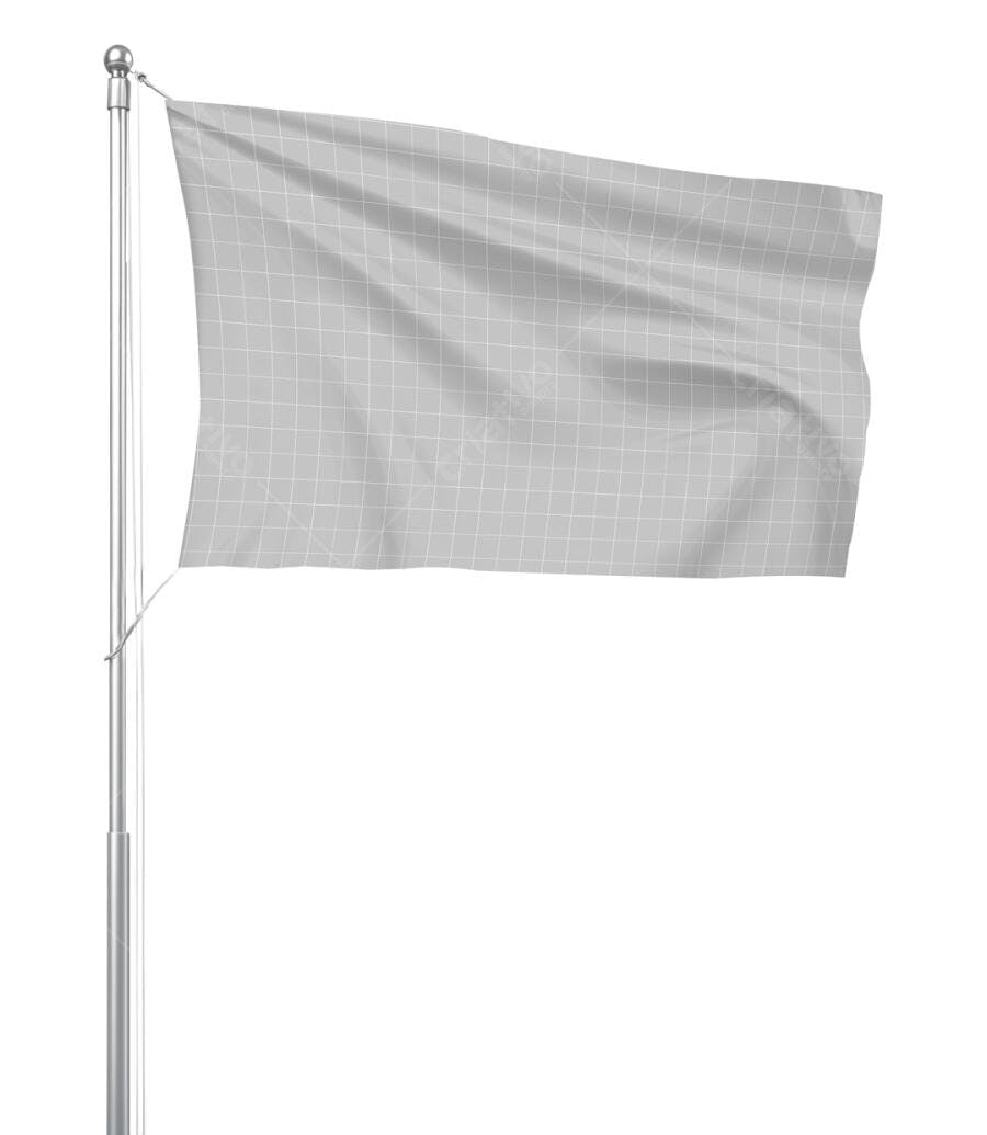 Mockup de Bandeira Realista em Mastros de Metal