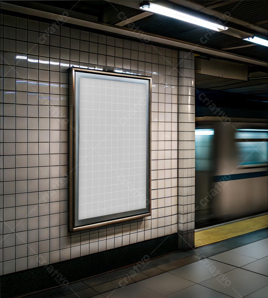 Mockup de Anúncio em Metrô - Estilo Realista