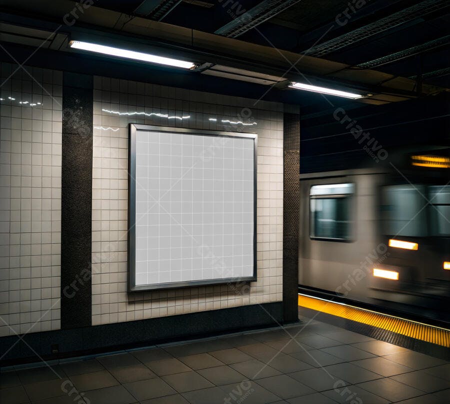 Mockup de Anúncio em Metrô - Realista