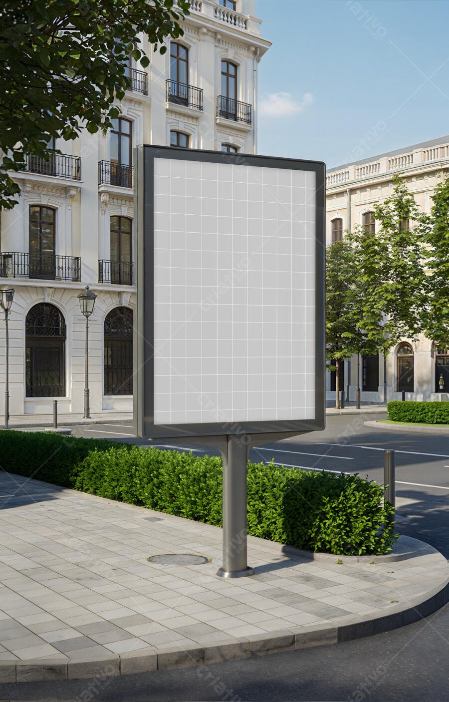 Mockup de Outdoor Publicitário em Rua Urbana