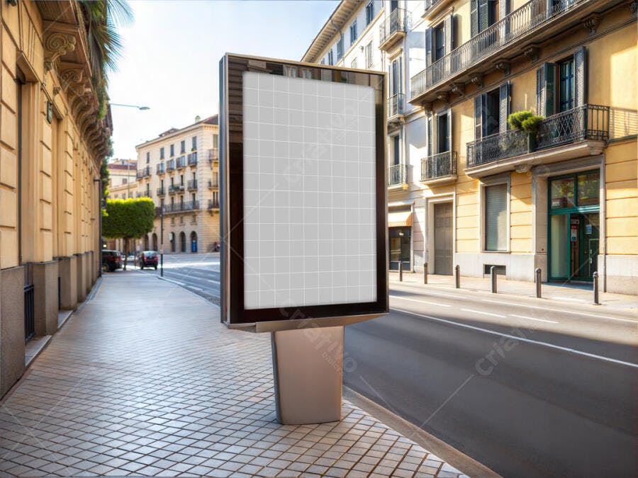 Mockup de Outdoor em Rua Urbana