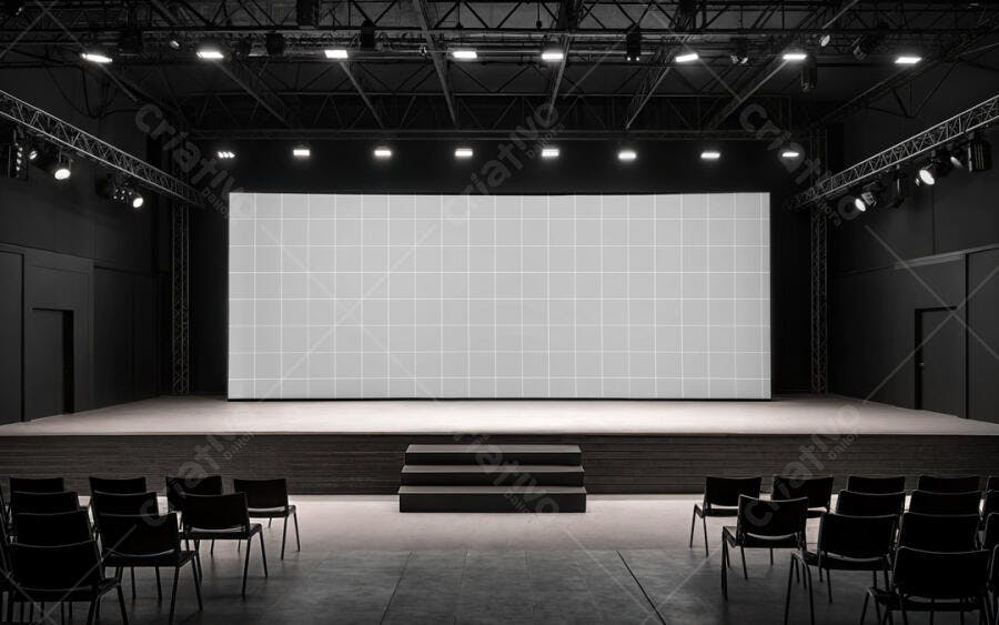 Mockup de Palco Minimalista para Eventos