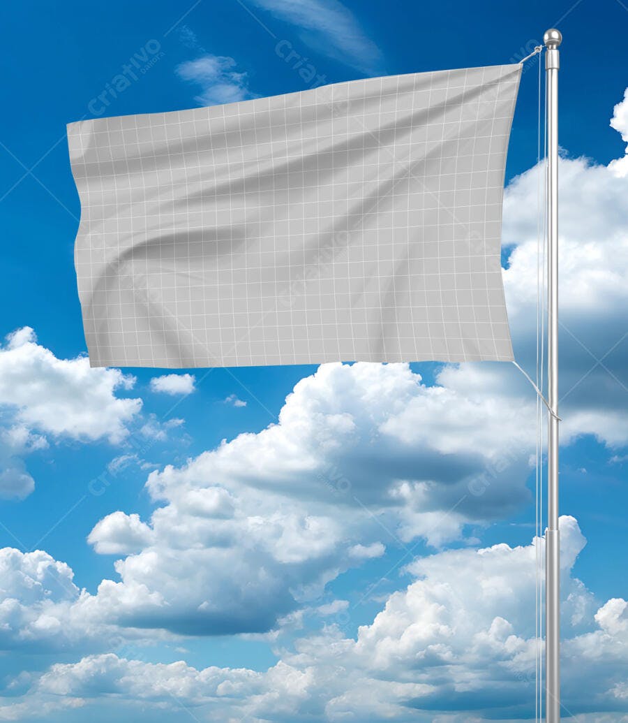 Mockup de Bandeira Cinza em Dia Ensolarado