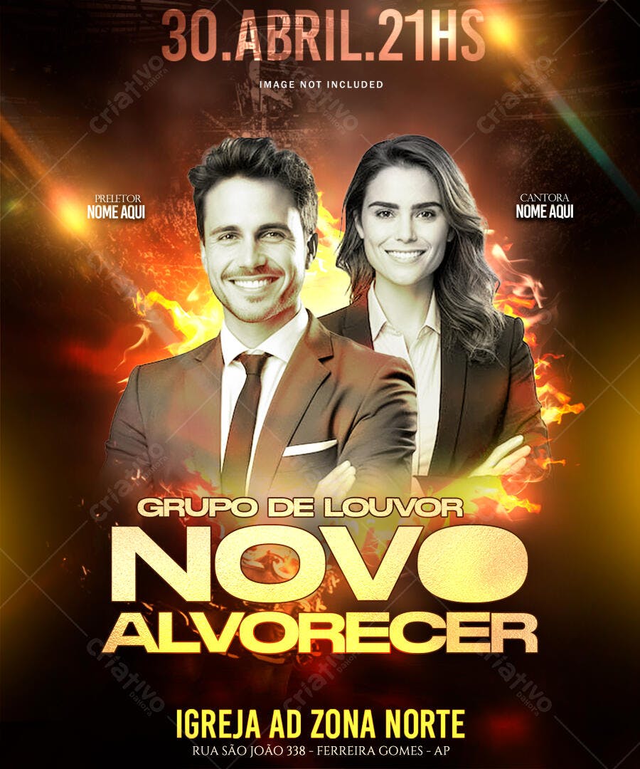 Flyer Evento Gospel 30 de Abril PSD Editável