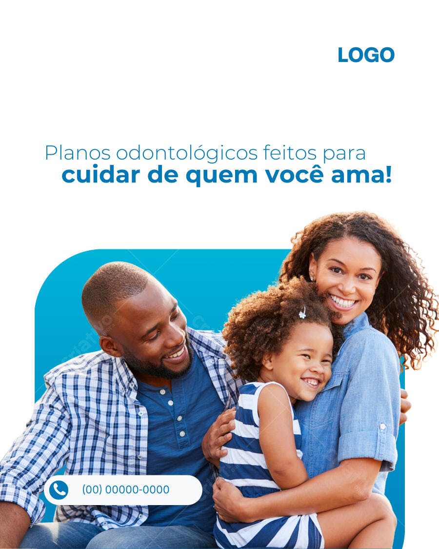 Post Instagram planos odontológicos família Editável no Canva