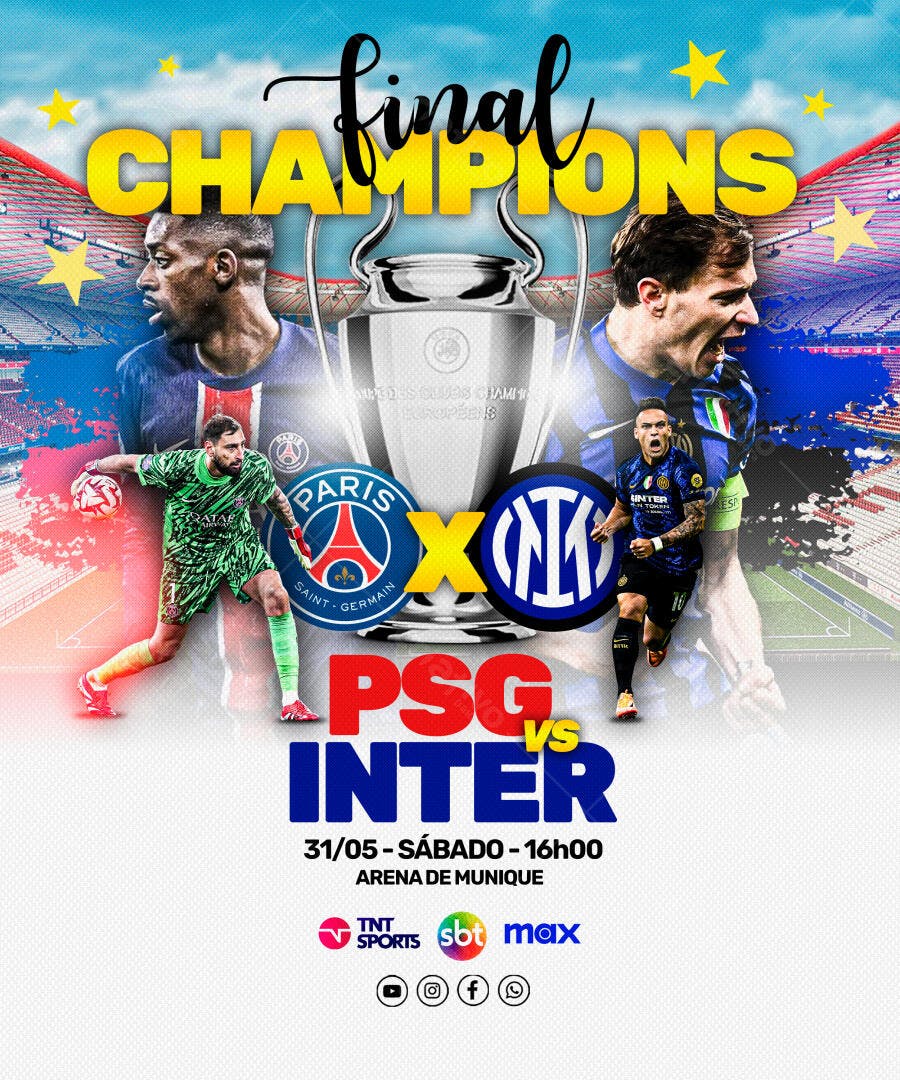Flyer Final PSG x Inter PSD Editável
