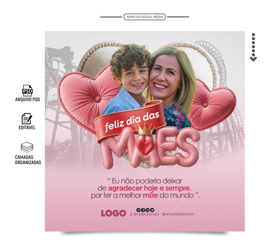 Postagem Dia das Mães PSD Editável