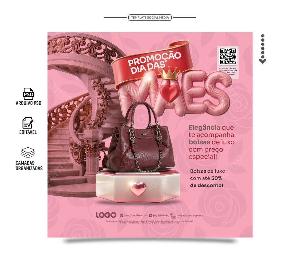 Flyer Dia das Mães PSD Editável