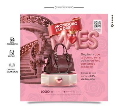 Psd editavel social media promoção dia das mães