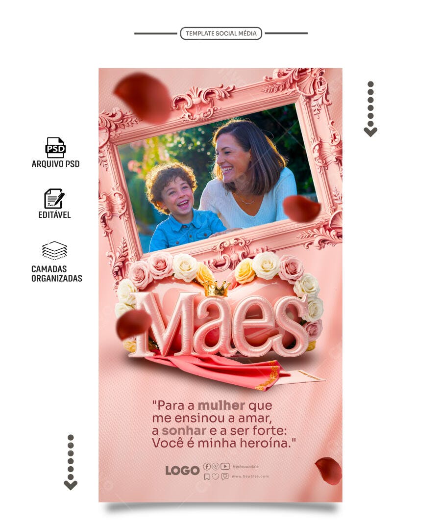 Postagem Dia das Mães PSD Editável