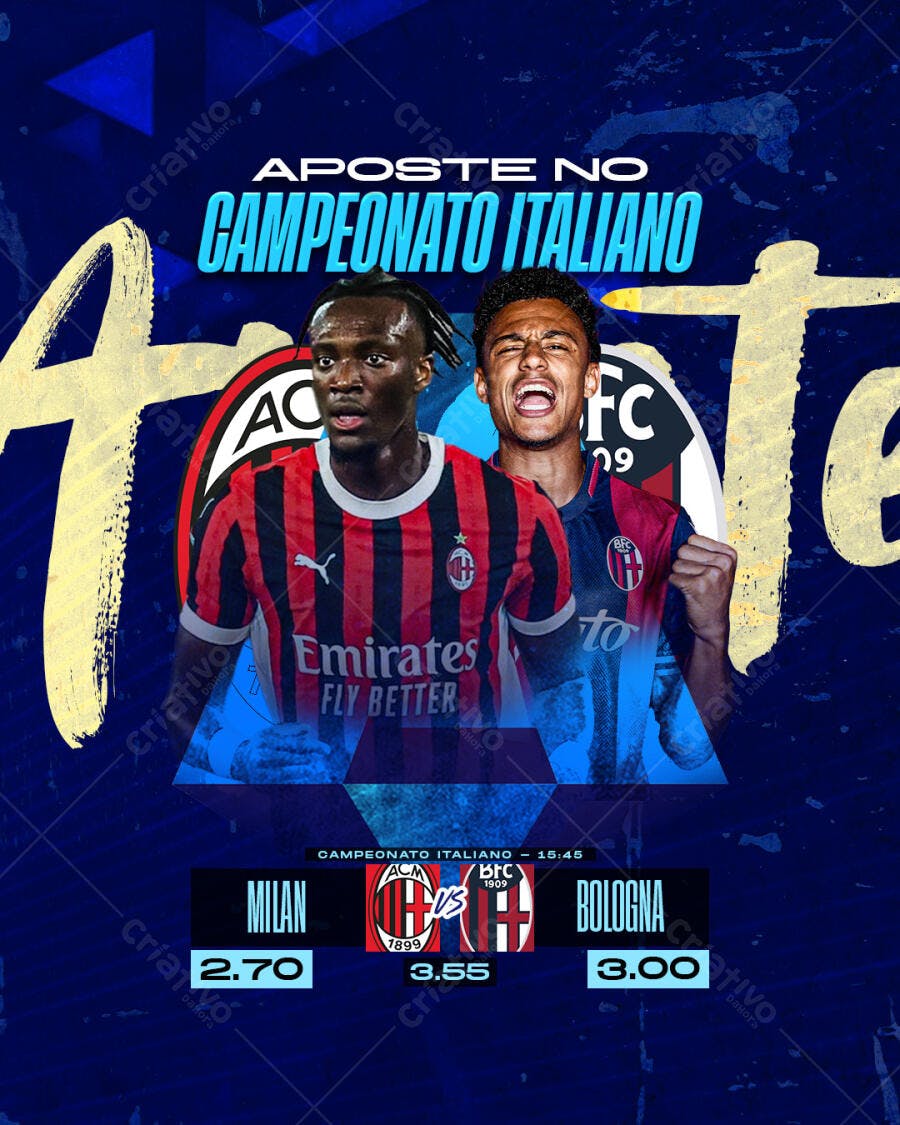 Flyer Campeonato Italiano PSD Editável