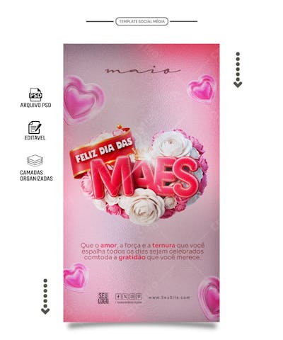Storie social media feliz dia das mães