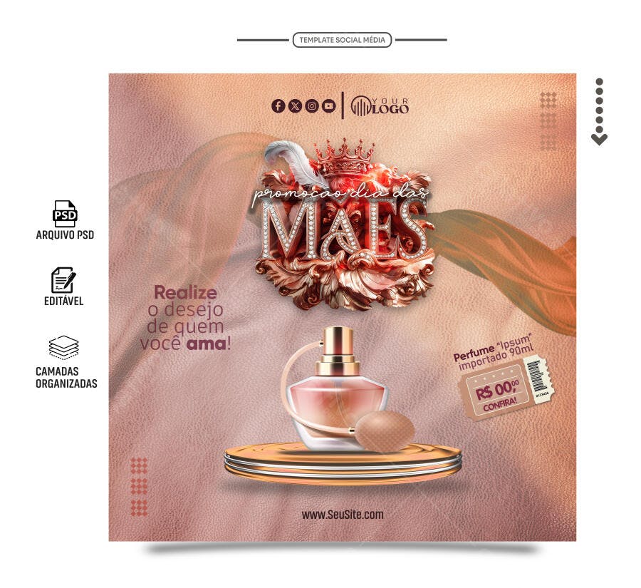 Flyer Dia das Mães PSD Editável