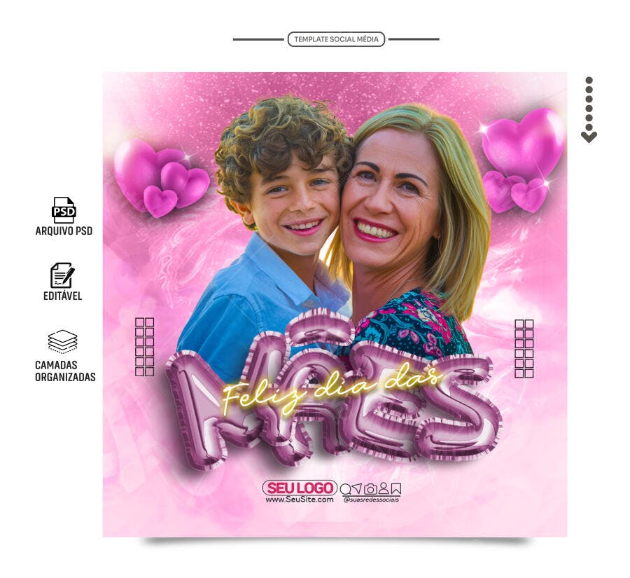 Postagem Dia das Mães PSD Editável