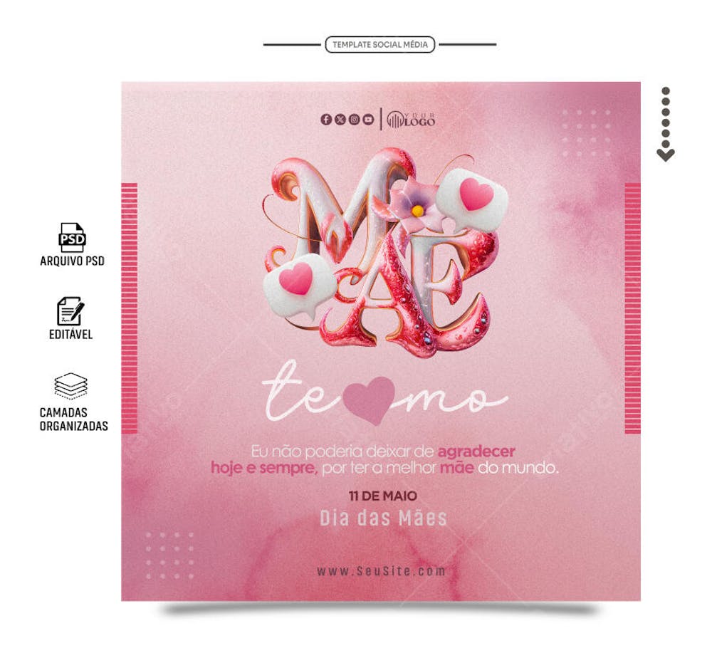 Feed social media mãe te amo