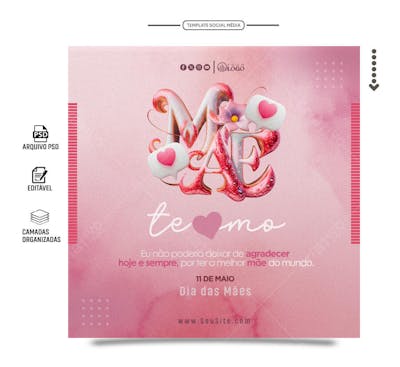 Feed social media mãe te amo