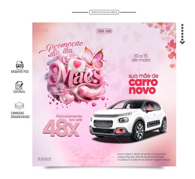 Feed social media minha mãe de carro novo