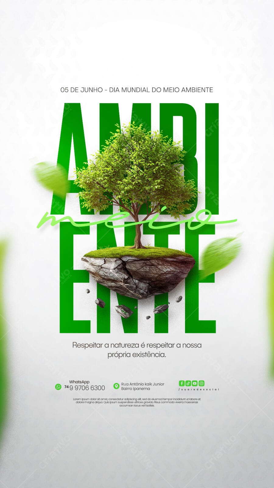 Flyer Dia Mundial do Meio Ambiente 05 de Junho PSD Editável