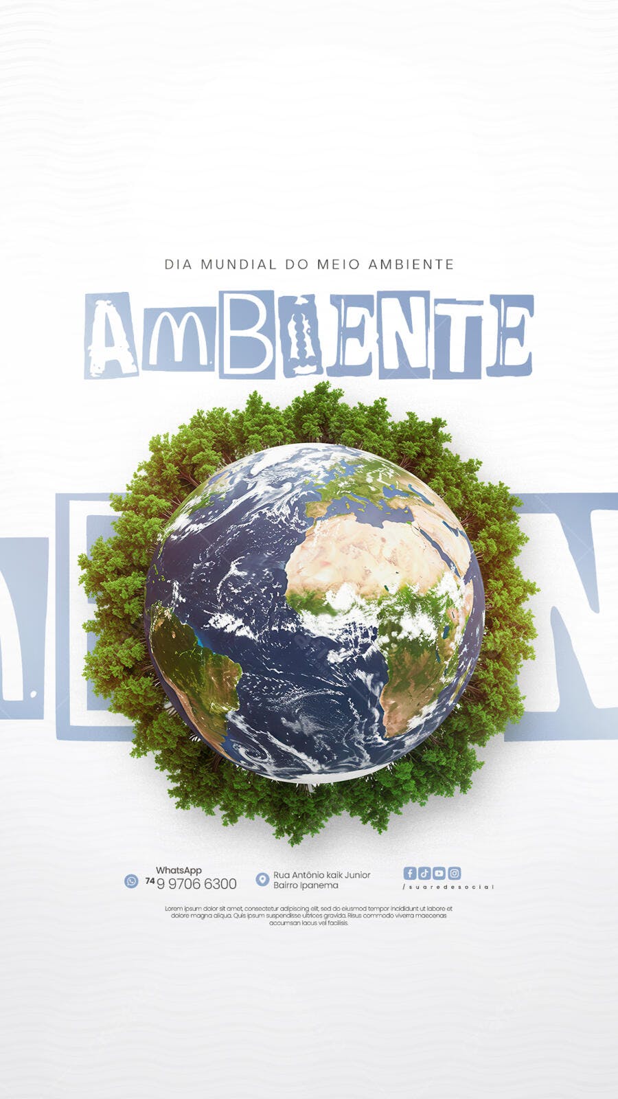 Poster Dia Mundial do Meio Ambiente PSD Editável