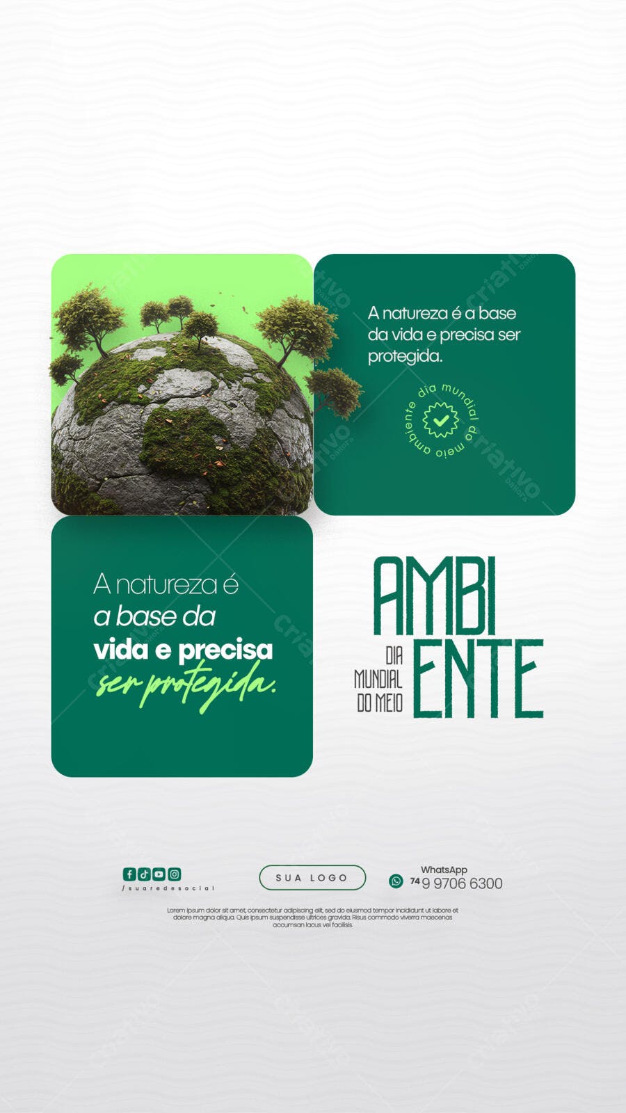 Post para o Dia Mundial do Meio Ambiente PSD Editável