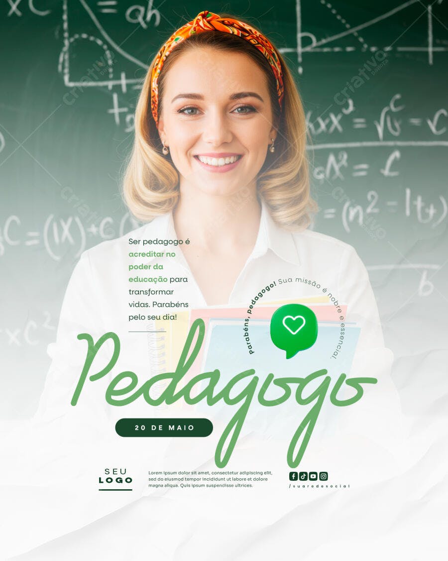 Flyer Dia do Professor PSD Editável