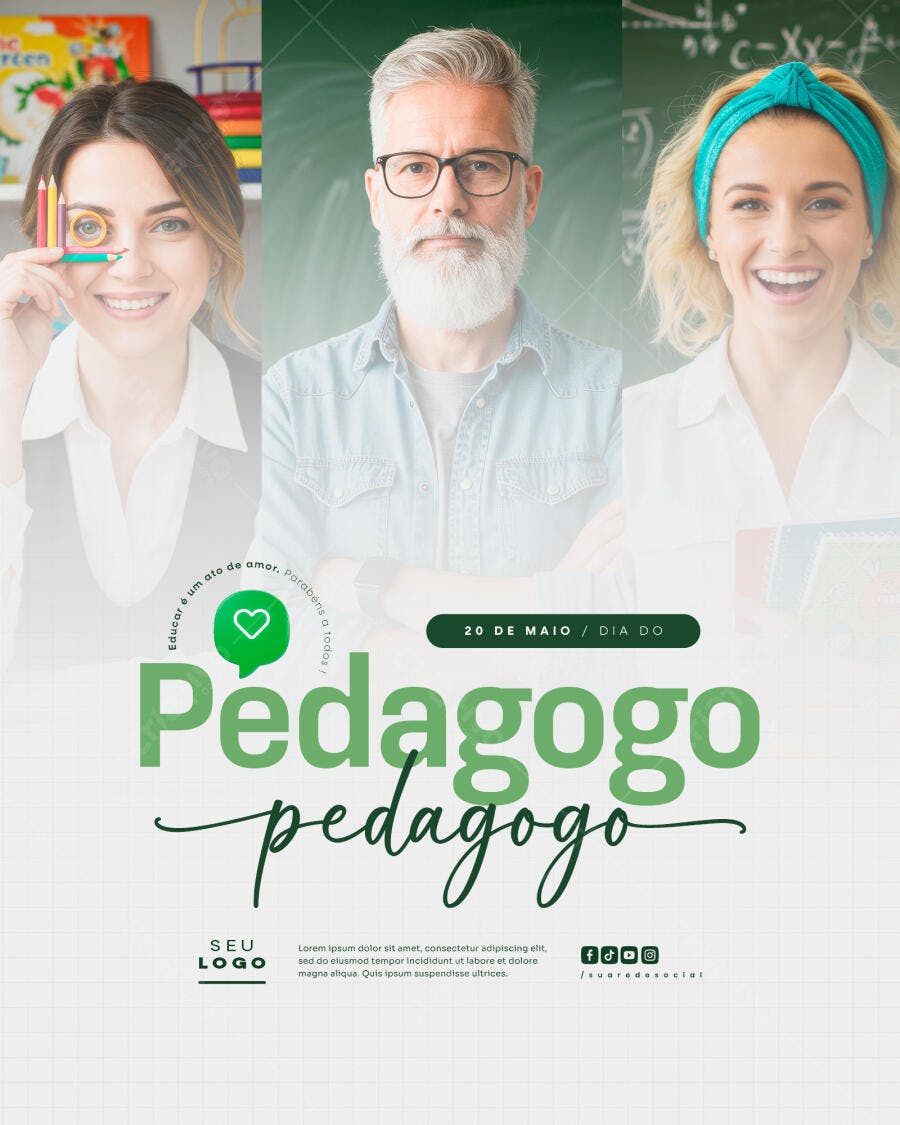 Flyer Dia do Pedagogo PSD Editável