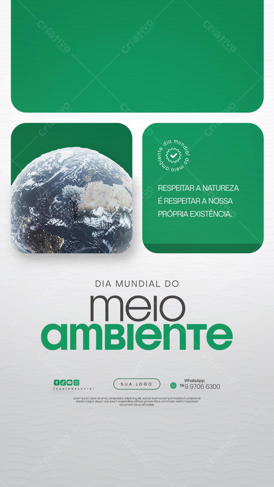 Post para o Dia Mundial do Meio Ambiente PSD Editável