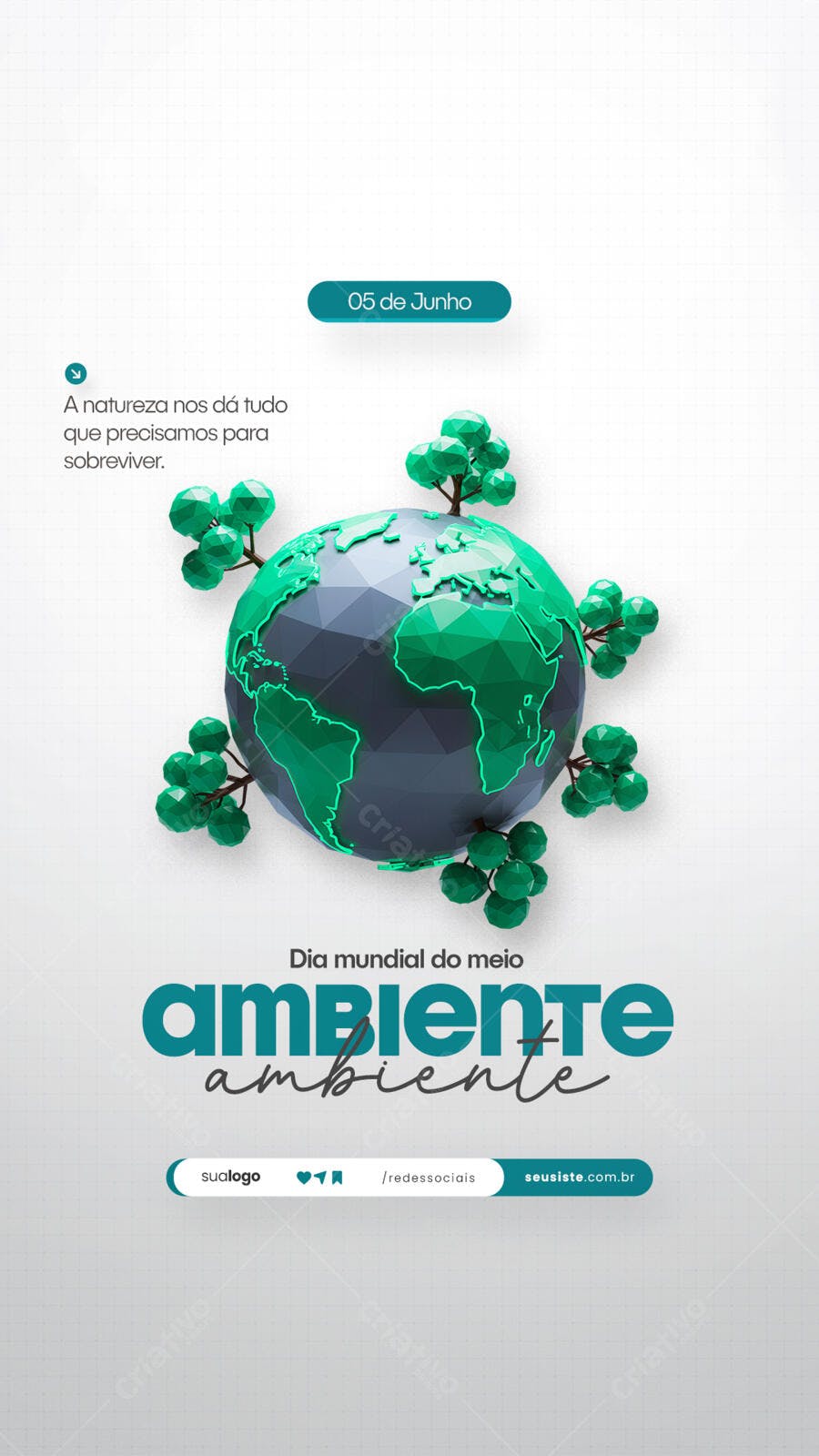 Post para o Dia Mundial do Meio Ambiente PSD Editável