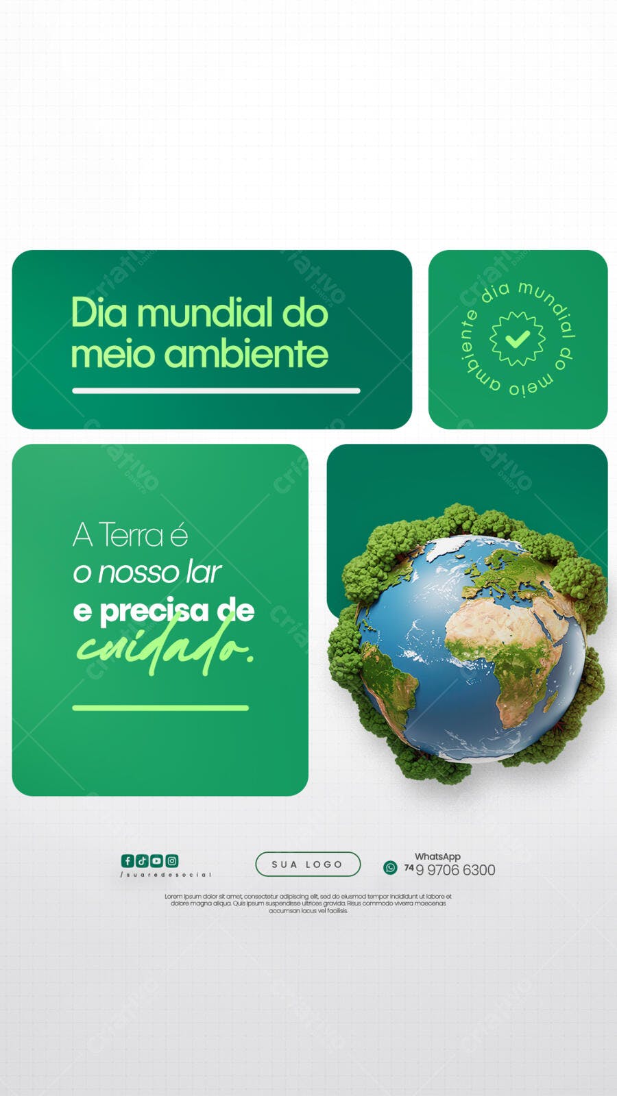 Post para o Dia Mundial do Meio Ambiente PSD Editável