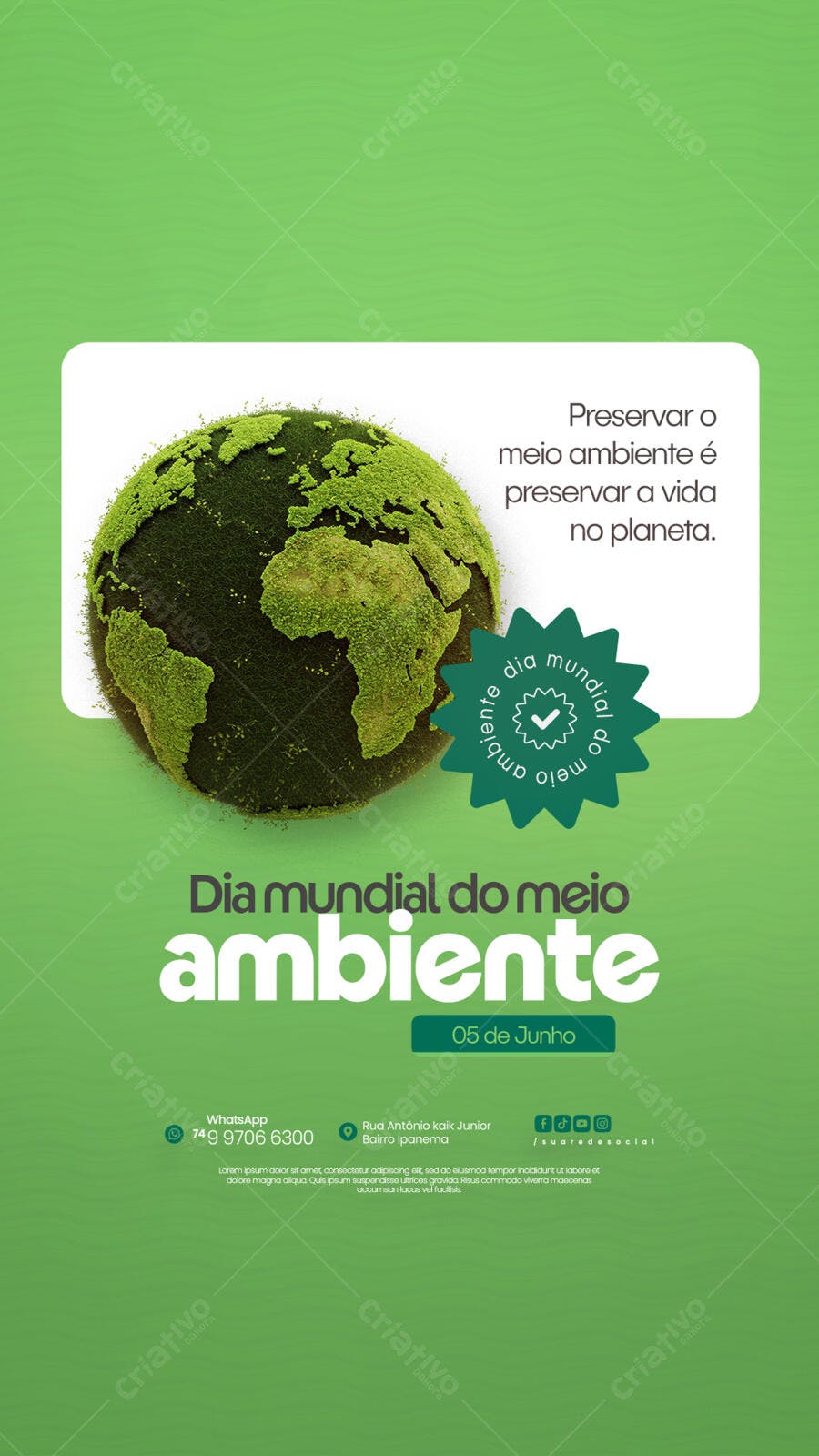 Flyer Dia Mundial do Meio Ambiente PSD Editável