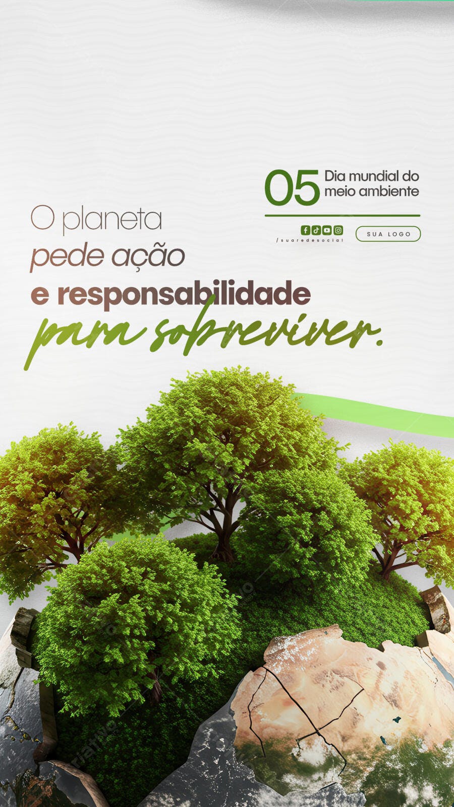 Post para o Dia Mundial do Meio Ambiente PSD Editável