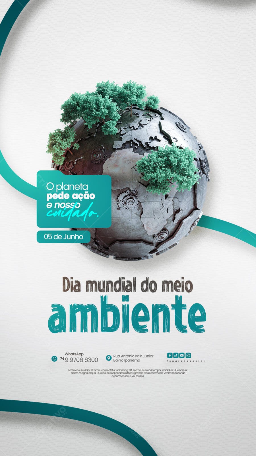 Flyer Dia Mundial do Meio Ambiente 05 de Junho PSD Editável