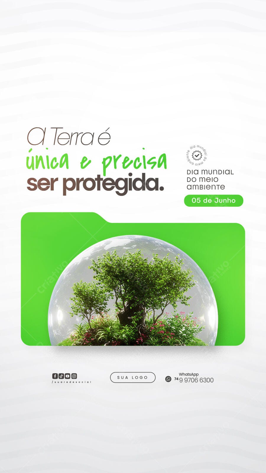 Post para o Dia Mundial do Meio Ambiente PSD Editável