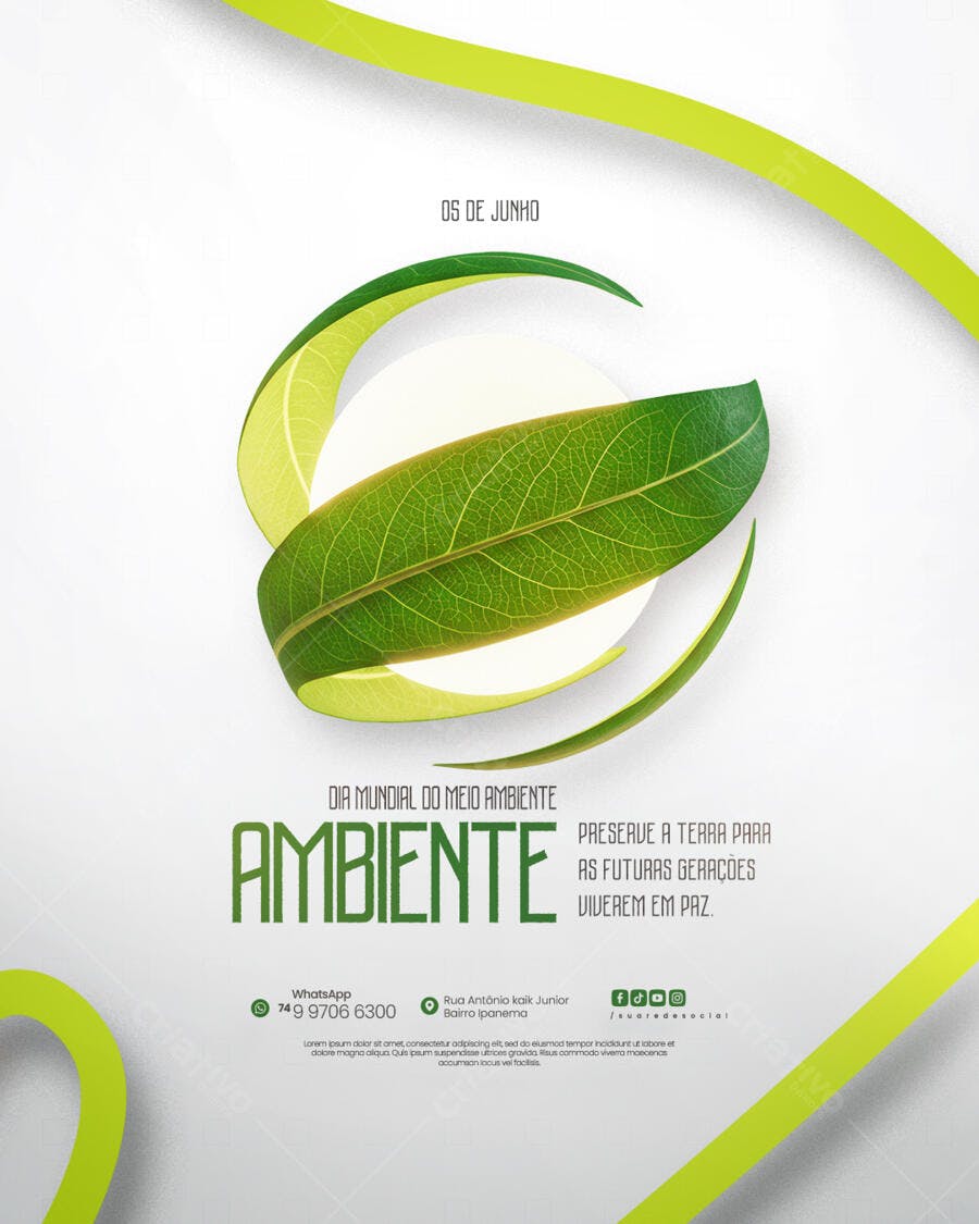 Flyer Dia Mundial do Meio Ambiente PSD Editável