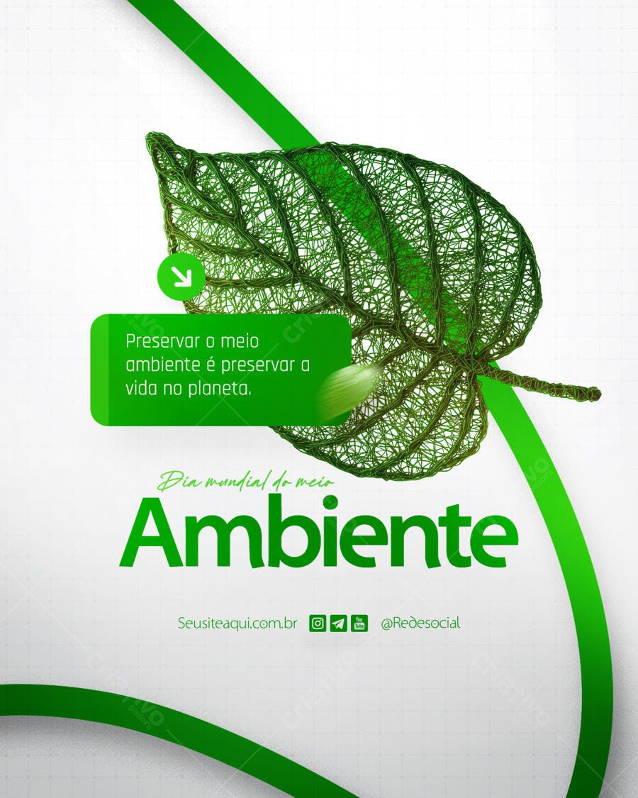 Post para o Dia Mundial do Meio Ambiente PSD Editável
