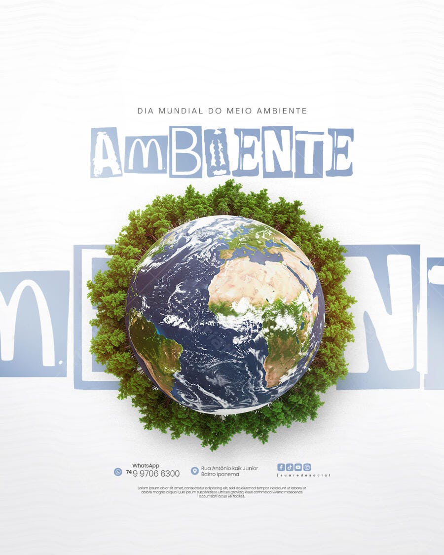 Flyer Dia Mundial do Meio Ambiente PSD Editável
