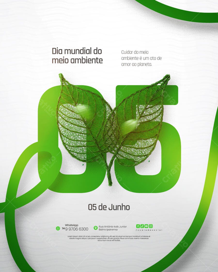 Flyer Dia Mundial do Meio Ambiente PSD Editável