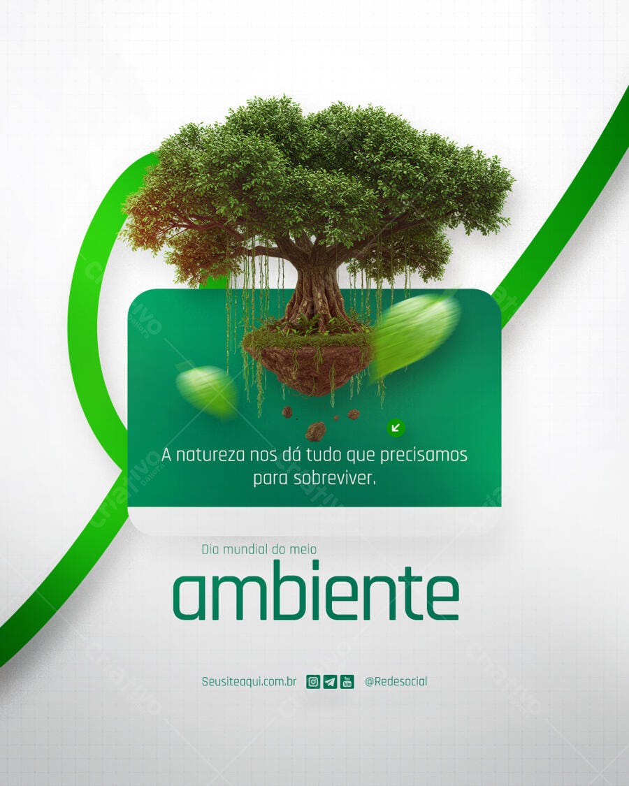Post para o Dia Mundial do Meio Ambiente PSD Editável