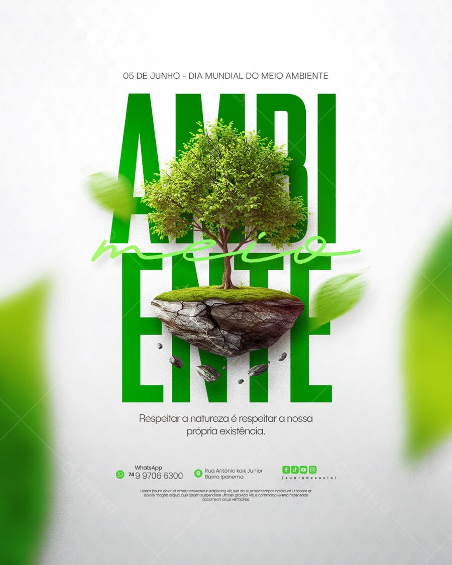 Flyer Dia Mundial do Meio Ambiente PSD Editável