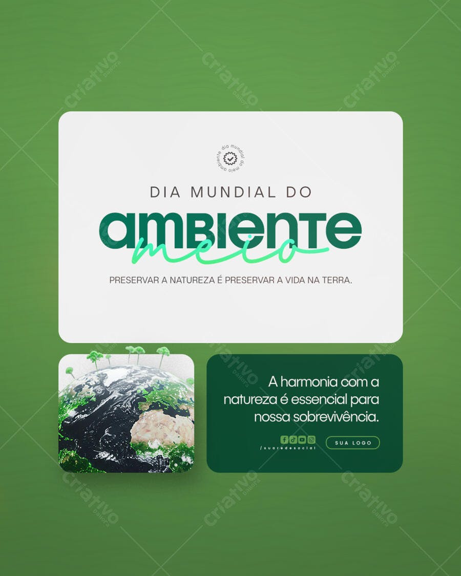 Post para o Dia Mundial do Meio Ambiente PSD Editável