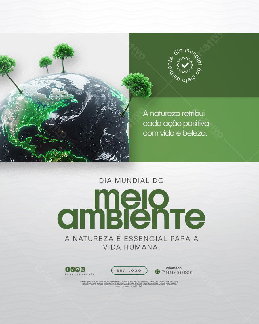 Flyer Dia Mundial do Meio Ambiente PSD Editável