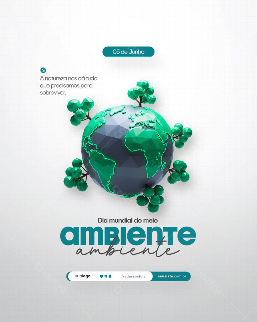 Post para o Dia Mundial do Meio Ambiente PSD Editável