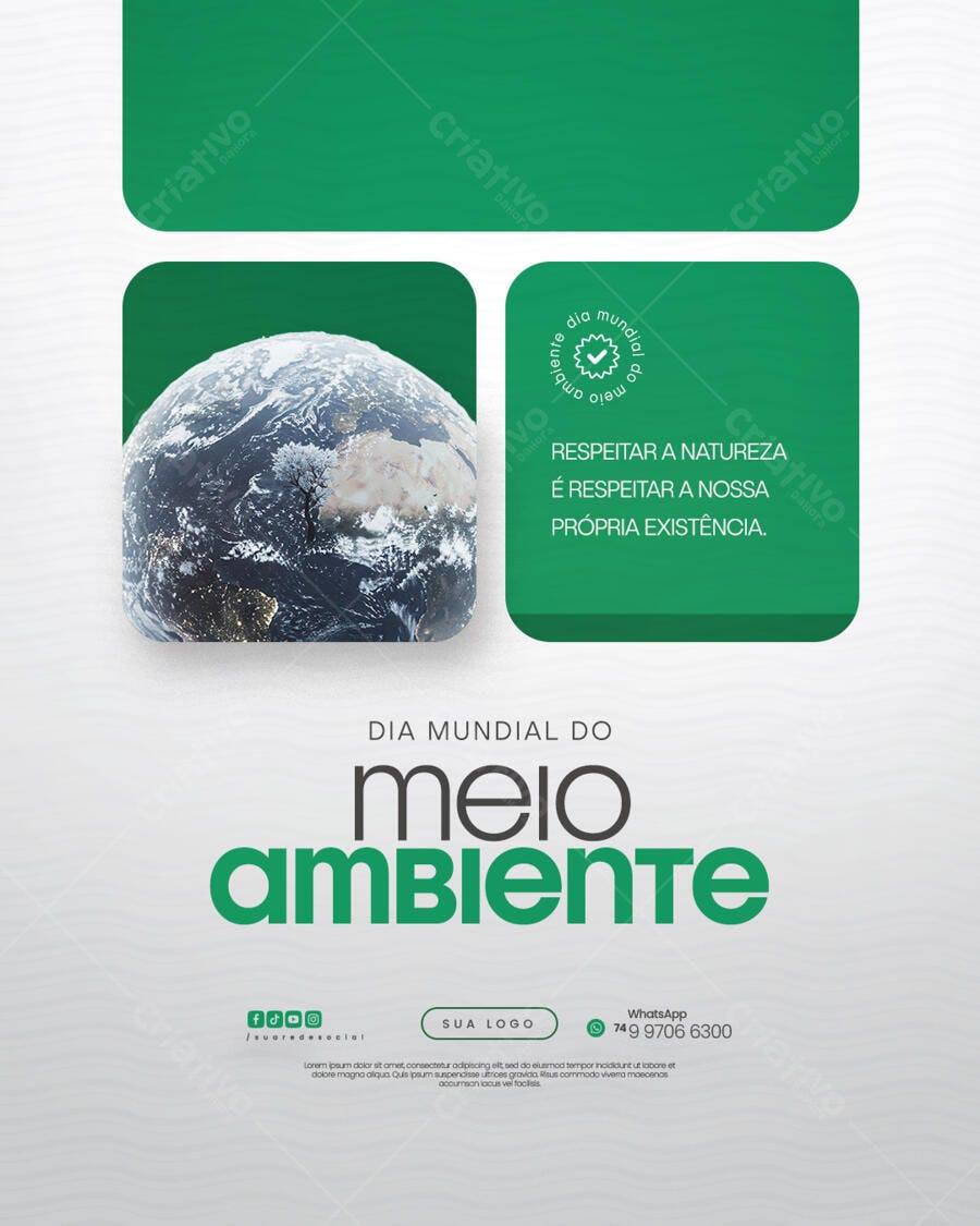 Post para o Dia Mundial do Meio Ambiente PSD Editável