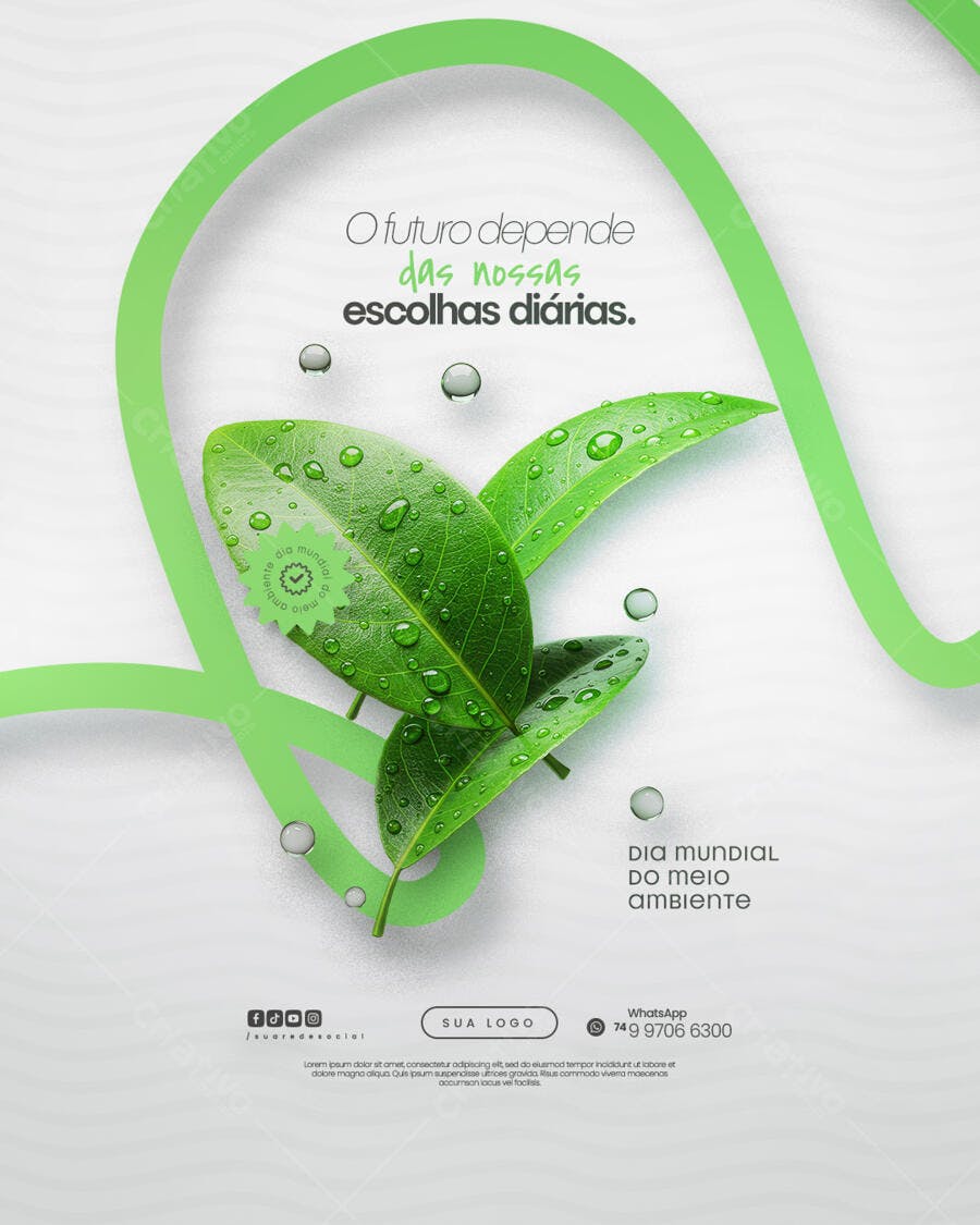 Post para o Dia Mundial do Meio Ambiente PSD Editável
