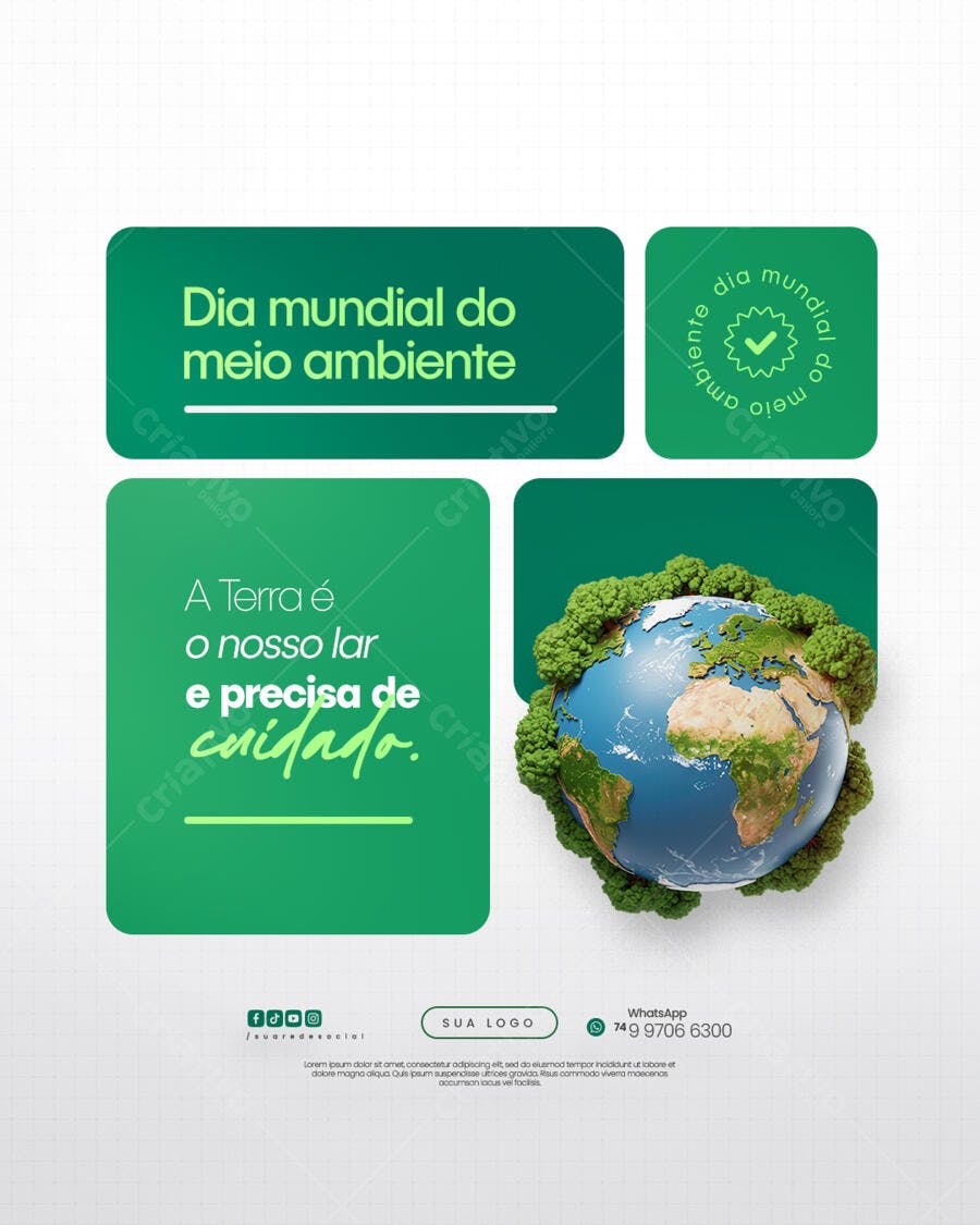 Post para o Dia Mundial do Meio Ambiente PSD Editável