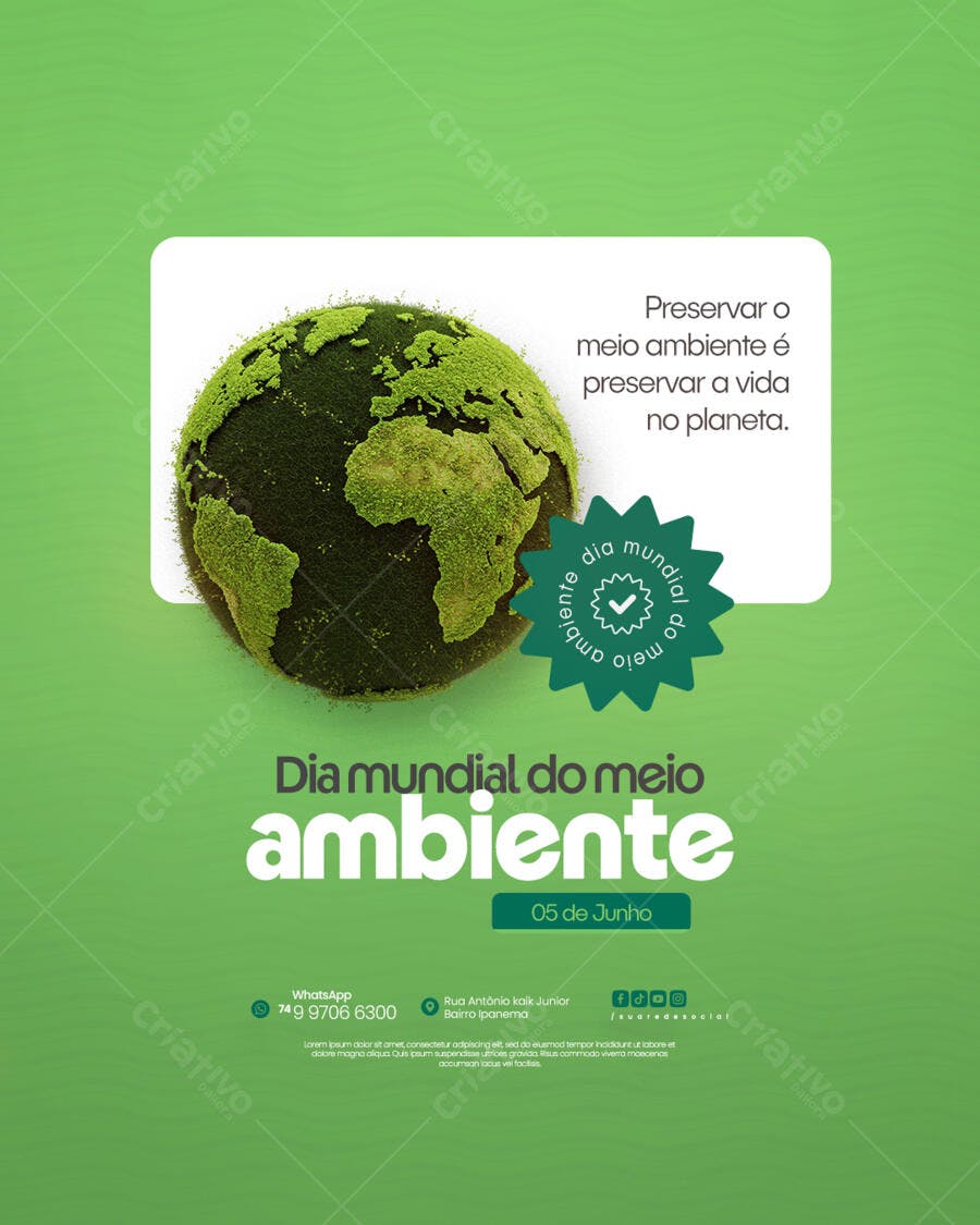 Flyer Dia Mundial do Meio Ambiente 05 de Junho PSD Editável