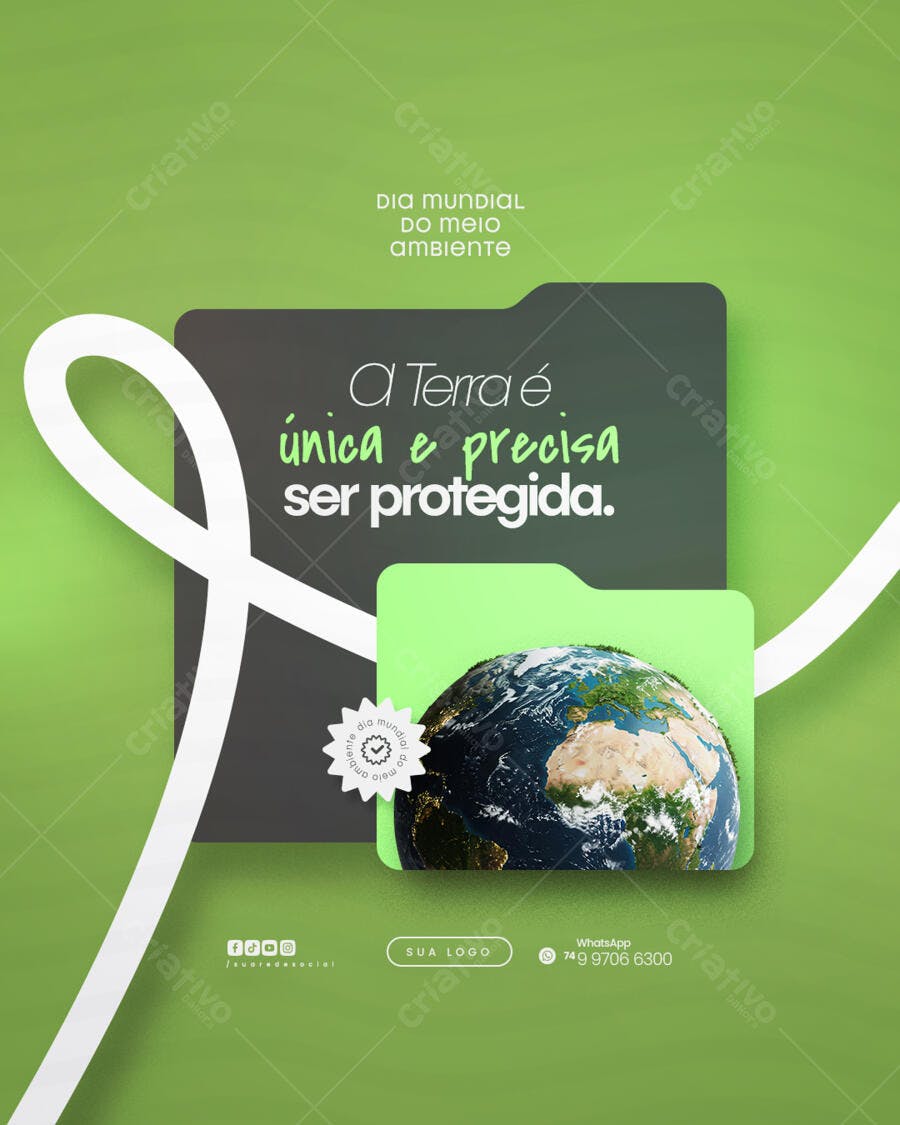 Post para o Dia Mundial do Meio Ambiente PSD Editável