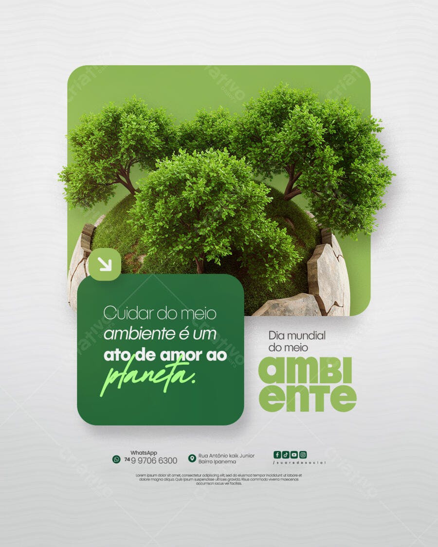 Flyer Dia Mundial do Meio Ambiente PSD Editável